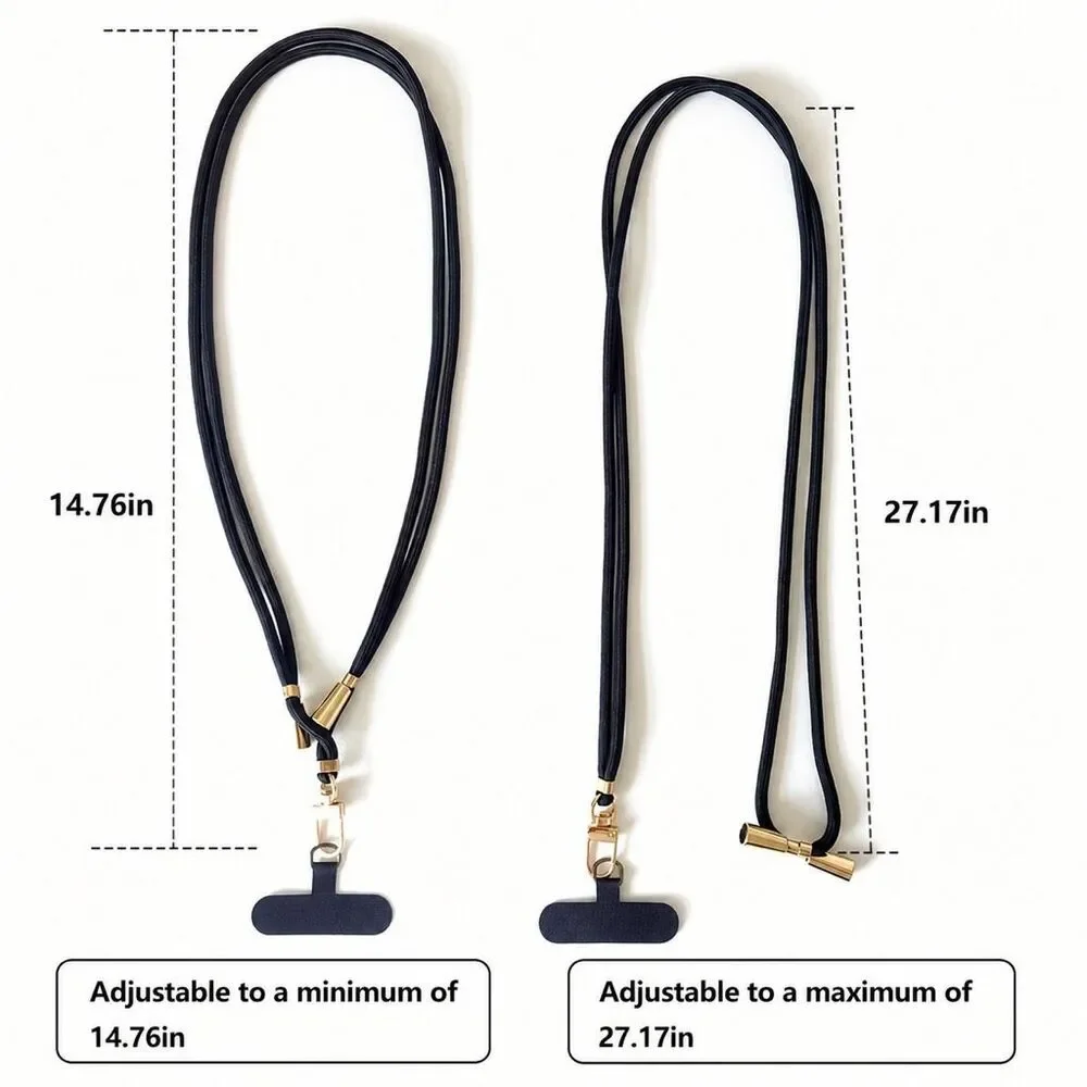 Universal Phone Lanyard Neck Strap With Tether Tab Adjustable Black NWOT